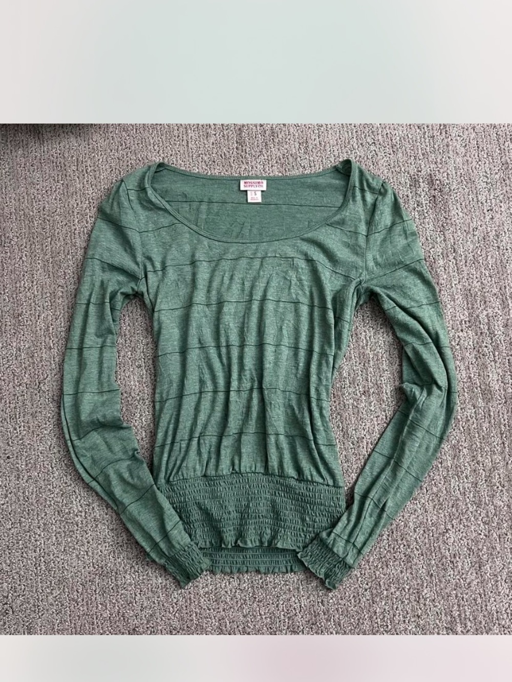 Mossimo Supply Co. Heathered Green Scoop Neck Top